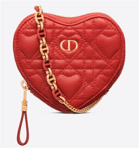 dioramour dior caro heart pouch with chain|Dior caro heart bag.